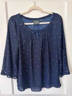 Anthropologie Maeve Teni Blue Star Blouse sz 8